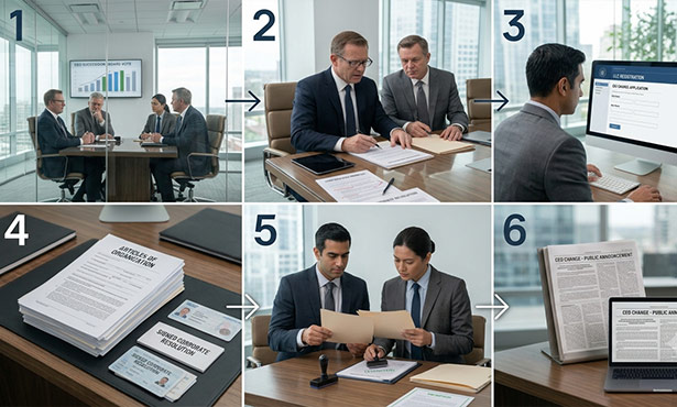 مراحل تغییر مدیرعامل شرکت